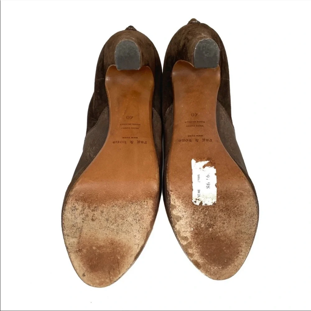 3. Rag & Bone Kenton Brown Suede Leather Heeled Boots - Picture 11 of 13